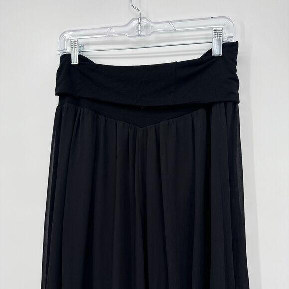 Belle Gray by Lisa Rinna Black Foldover Long Maxi Skirt Size Medium Y2k - Picture 8 of 10